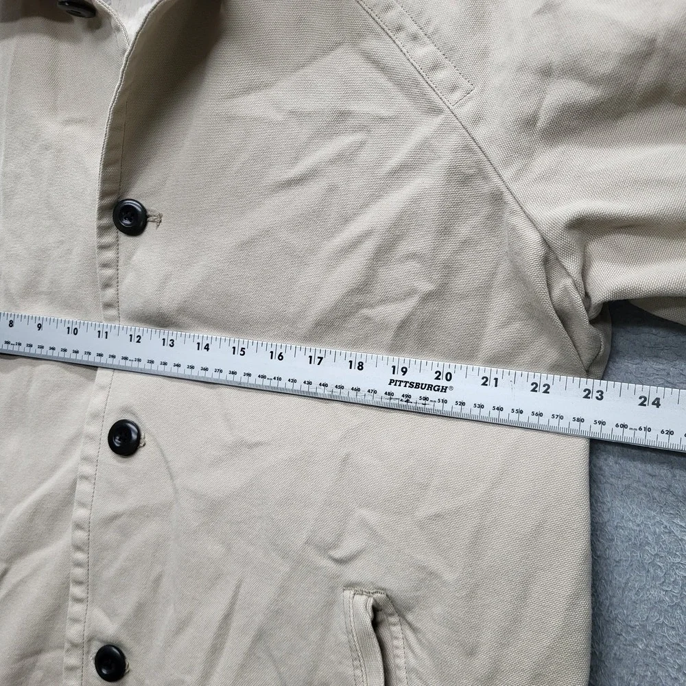 VINTAGE Outerknown Men Button Up Shirt S Beige‎ Canvas Chore Field Trench Y2K